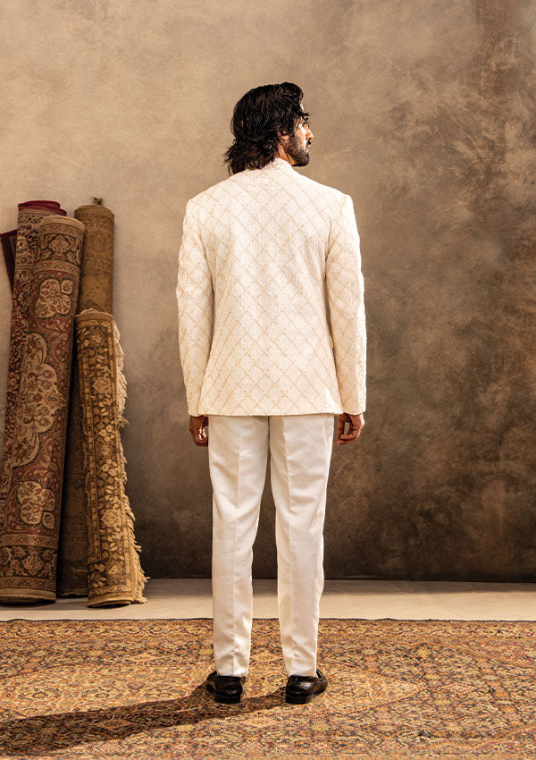 Poly Viscose Jodhpuri Set with Elegant Thread and Tiki Detailing