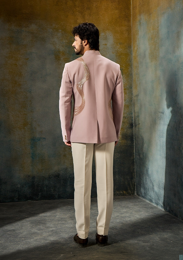 Pink Poly Viscose Jodhpuri Trouser with Cutdana Work