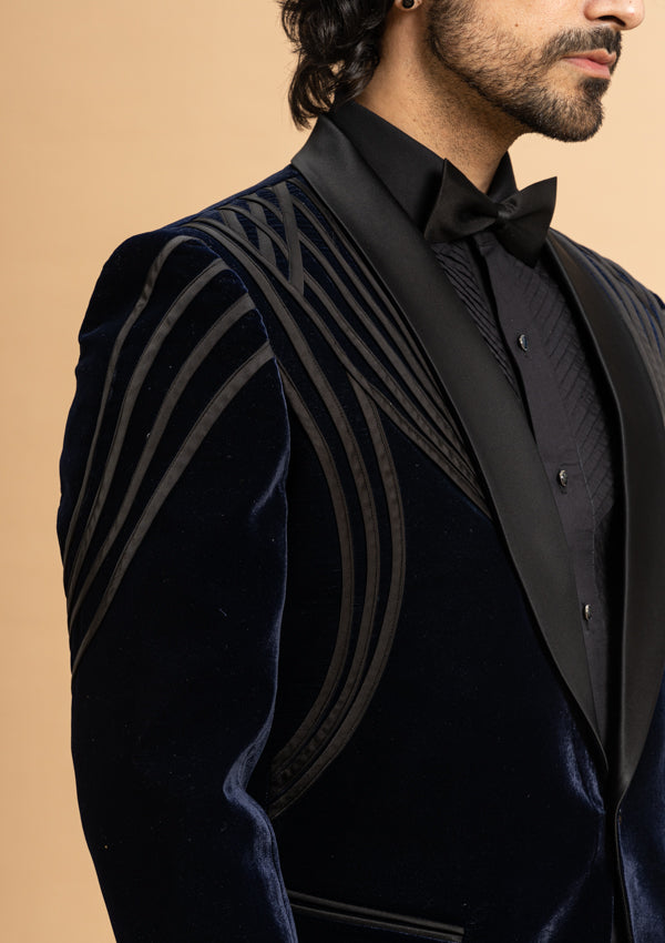 Dark Blue Velvet Tuxedo